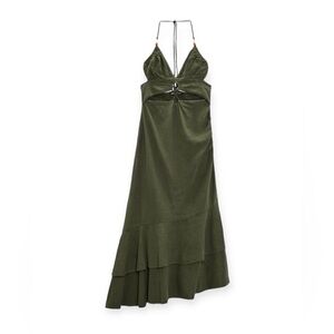 Zara ruffled linen dress